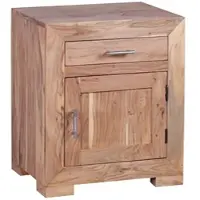 KADIMA DESIGN Nachttisch MUMBAI Massivholz Design Nachtkommode 60 cm mit in Akazie | Gr.: onesize