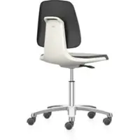 BIMOS Arbeitsstuhl Labsit mit Rollen Sitzhöhe 450-650 mm Stoff Sitzschale weiß