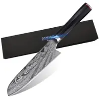 WOLFCUT - Damaskus Santokumesser 18 cm Klinge 73-lagiger japanischer Damaszenerstahl mit Geschenkbox