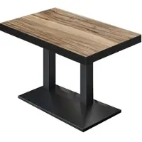GGM Möbel BPA | Bistro Tisch | 120 x 70 x 81 cm | Rechteckig | Schwarzer Rand | Sheesham / Schwarz