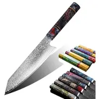 Muxel Damastmesser, das Küchenmesser und Universalmesser unikater Holzgriff Santokumesser mega scharf
