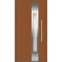 Haustuerenland.de Aluminium Haustür RC2 "ABIGALE" 78 mm Lehmbraun RAL 8003 beidseitig innen öffnend DIN rechts