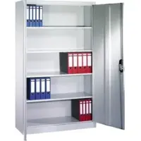 C+P Aktenschrank Acurado mit Drehtüren, 5 Ordnerhöhen, H1950xB1200xT600mm Front Lichtgrau Korpus Lichtgrau