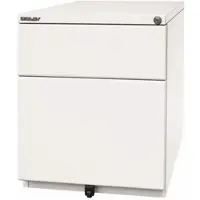 Bisley OBA Rollcontainer mit 2 Schüben aus Metall abschließbar in weiß - Bürocontainer mit Universalschublade & Hängeregistratur, Container mit
