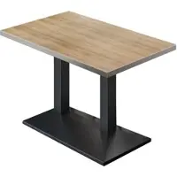 GGM Möbel BPA | Bistro Tisch | 110 x 60 x 78,5 cm | Rechteckig | Edelstahl Rand | Eiche / Schwarz