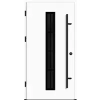 Haustuerenland.de Aluminium Landhaustür "AURORA" 82 mm RC2 BLACKLINE 8 Sprossenfelder Weiß RAL 9016 beidseitig außen öffnend DIN links