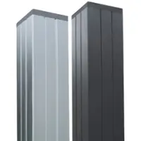 Meingartenversand.de Torpfosten Trent 6,8 x 6,8 x 240 cm – Pfosten aus Aluminium, Anthrazit – Zaunpfahl 3-seitig genutet – Pfosten für Gartenzaun
