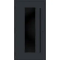 Haustuerenland.de Aluminium Haustür RC2 "BENJA" 90 mm BLACKLINE Anthrazit RAL 7016 beidseitig außen öffnend DIN links
