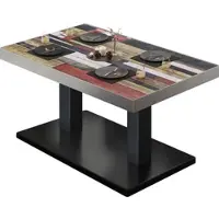 GGM Möbel BM | Bistro Loungetisch | B:T:H 110 x 60 x 41 cm | Vintage Bunt / Schwarz