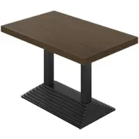 GGM Möbel KPY | Bistro Tisch | B:T 120 x 70 cm | H 82 cm | Walnuß | Gestell: Schwarz | Säule: 6 x 6 cm