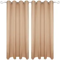 Bestgoodies Dekoschal Ellen Ösen Blickdicht 2er Pack - 140x145 cm Sandgrau