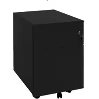 LÜLLMANN Rollcontainer, Seitengriffleiste, 2 Schubladen inkl. Stifteschale, 550 x 400 x 590 mm, tiefschwarz