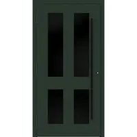 Haustuerenland.de Aluminium Haustür RC2 "MELANIE" 90 mm BLACKLINE Tannengrün matt RAL 6009 beidseitig außen öffnend DIN links