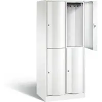 C+P Garderobenspind Resisto, 2 Abteile, 4 Fächer, B 772 x T 540 x H 1950 mm, Verkehrsweiß
