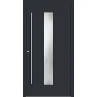 Haustuerenland.de Aluminium Haustür nach Maß "MAJA" 90 mm RC2 Anthrazit RAL 7016 innen öffnend DIN links