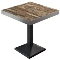 GGM Möbel BPA | Bistro Tisch | Quadratisch | Edelstahl Rand | 70 x 70 x 81 cm | Vintage Old / Schwarz
