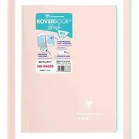 Clairefontaine 5x Koverbook Spiralblock A4, 80 Blatt liniert mit Rand, Einband aus PP - Puderrosa/Minze 376778C