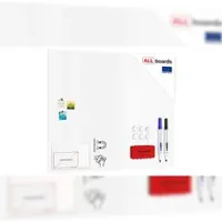 Allboards Rahmenloses SLIMboard – Magnetisches trocken abwischbares Whiteboard 150×120 cm + Zubehör