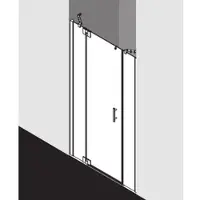 Kermi Filia XP Pendeltür 1-flügelig mit Festfeldern FX1GL14318VAK 143 x 185 cm, silber hochglanz, ESG klar, links, auf Duschplatz