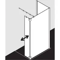 Kermi Pasa XP Seitenwand mit beweglichem Flügel PXT1R103201PK 103x200cm, silber mattglanz, ESG klar Clean, rechts, auf Duschplatz