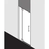 Kermi Pasa XP Pendeltür 1-flügelig mit Festfeld PX1TL12018VYK 120x185cm, silber glanz, ESG SR OpacoClean, links