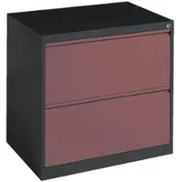 C+P CP-Möbel Hängeregisterschrank Acurado C2000, 2-bahnig, 2 Schübe, anthrazit / rot