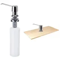 BRILLANTBAD Seifenspender für Einbau in Waschbecken von oben befüllbar 130 x 320 x 60 mm - 500ml Chrom
