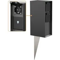 Ledscom.de Garten-Steckdosensäule POMI mit Erdspieß für außen, IP44, Smart Home, WLAN, Alexa, 3-fach, anthrazit, eckig, 23cm
