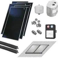 WOLF-Garten WOLF Solaranlage mit 5 Stk. CFK-1 Kollektoren, SM1-2 Regelung und Zubehör zur solaren Nachrüstung - 2486524W15
