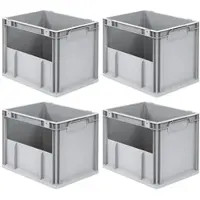Proregal SuperSparSet 4x Eurobox NextGen Insight HxBxT 32 x 30 x 40 cm 30 Liter Seite Offen Eurobehälter Transportbox