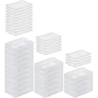 Proregal SuperSparSet 20 x Transparenter Eurobehälter BasicLine Mit Geschlossenem Griff und Klickdeckel HxBxT 7 x 20 x 30 cm 2,9 Liter Eurobox
