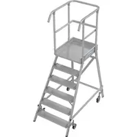Krause STABILO PodestLeiter fahrbar, einseitig begehbar, 6 Stufen, Arbeitshöhe 3,45 m