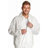 DS-SafetyWear Arbeitsschutzprodukte GmbH ProSafe 2 Einweg Jacke, Kapuze, weiß, PSA Kategorie 3 PS2JA-M , 1 Karton = 50 Stück, Größe M