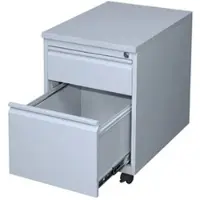 LÜLLMANN Rollcontainer, Frontgriffleiste, 2 Schubladen, 620 x 460 x 790 mm, lichtgrau