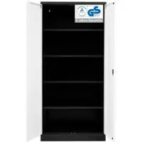 Proregal Stahlschrank BEE mit 4 lackierten Fachböden | HxBxT 195x92x42cm | Schwarz-Grau | Werkstattschrank Werkzeugschrank Aktenschrank