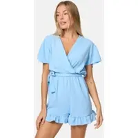 PM Damen Playsuit Wickeloptik Jumpsuit Kurzoverall PM28