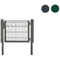 Meingartenversand.de Gittermattenzaun Tür Deluxe - anthrazit (RAL 7016) - 100 cm lang und 100 cm hoch - 6/5/6 mm - stabil und witterungsbeständig - Zauntor Komplettset