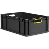 Proregal Eurobox Nextgen Color HxBxT 22x40x60cm 44 Liter Griffe Gelb Offen Schwarz Eurobehälter Transportbox Transportbehälter