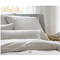 Elegante Bettwäsche Hamburger Streifen - 155x220 cm + 40x80 cm sand