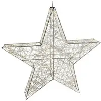 Werner Weihnachtsstern 3D Draht – LED Stern mit Timer, Höhe 58 cm