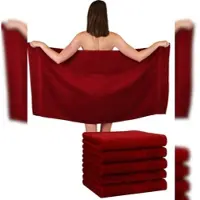 Betz 6 Stück DuschtücherPremium 70x140 cm Farbe dunkelrot