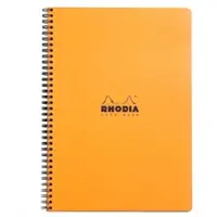 Rhodia 5x Spiralbuch Notebook A4+, 80 Blatt liniert 80g, mit Rand und Rahmen/Rahmen, abtrennbar - Orange 193108C
