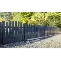 Meingartenversand.de Kunststoff Zaun Rügen 180 x 100 auf 90 cm - Lattenzaun aus Kunststoff, Anthrazit – Vorgartenzaun – pflegeleichter Zaun für den Garten & Grundstück