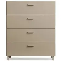 String - Relief Kommode mit Beinen, breit, 82 x 41 x 92,2 cm, beige