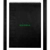 Rhodia 5x Greenpad, Block A4+ mit Doppelspirale aus flexiblem recycelbarem Recyclingkarton 350 g/m2, 80 Bl, Recyclingpapier 90 g/m2 - Schwarz 119927C