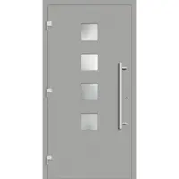 Haustuerenland.de Haustür mit Fingerprint "BEATRICE" 79 mm RC2 Weißaluminium RAL 9006 außen öffnend DIN links