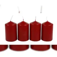 BURI Adventskranzkerzen rot 4er-Set Weihnachtskerze Stumpen Wachskerze 50x80mm Rot