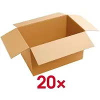 Quali Well Versandkartons 58,0/38,0/35,0 cm - 20 Stück braun, 58.6x36.4x38.6 cm