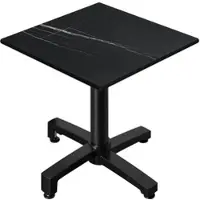 GGM Möbel CPBC | HPL Bistro Tisch | B:T:H 70 x 70 x 78 cm | Schwarz Marmor / Aluminium | Klappbar + Zusatzgewicht | Quadratisch
