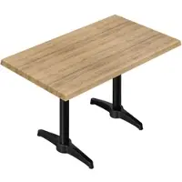 GGM Möbel WBC | Bistro Außen Tisch | B: T: H: 120 x 70 x 80,5 cm | Eiche / Schwarz | Rechteckig | Zusatzgewicht + Verbinder